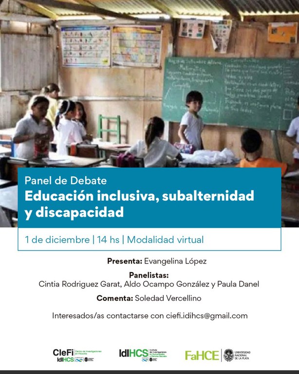 Panel de Debate: Educación inclusiva, subalternidad y discapacidad